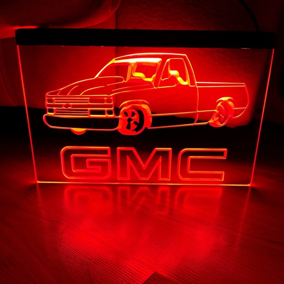 GMC TRUCK LED NEON RED LIGHT SIGN 8x12 - Picture 2 of 3